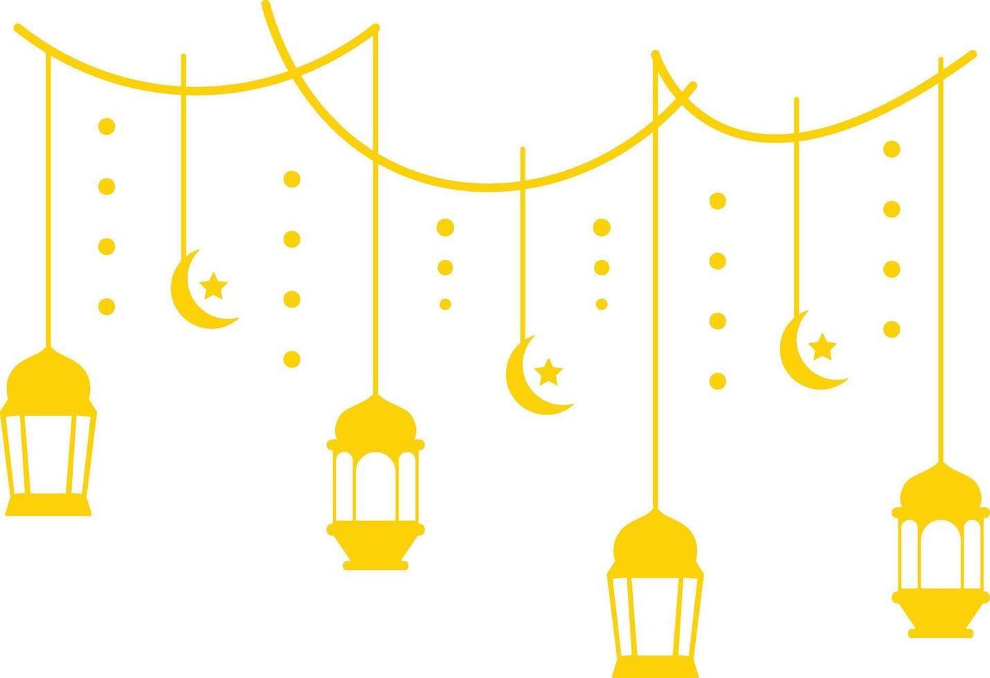Ramadan Kareem Mubarak Arabian Lantern Decoration. Isolated on White Background. Illustration Design vector