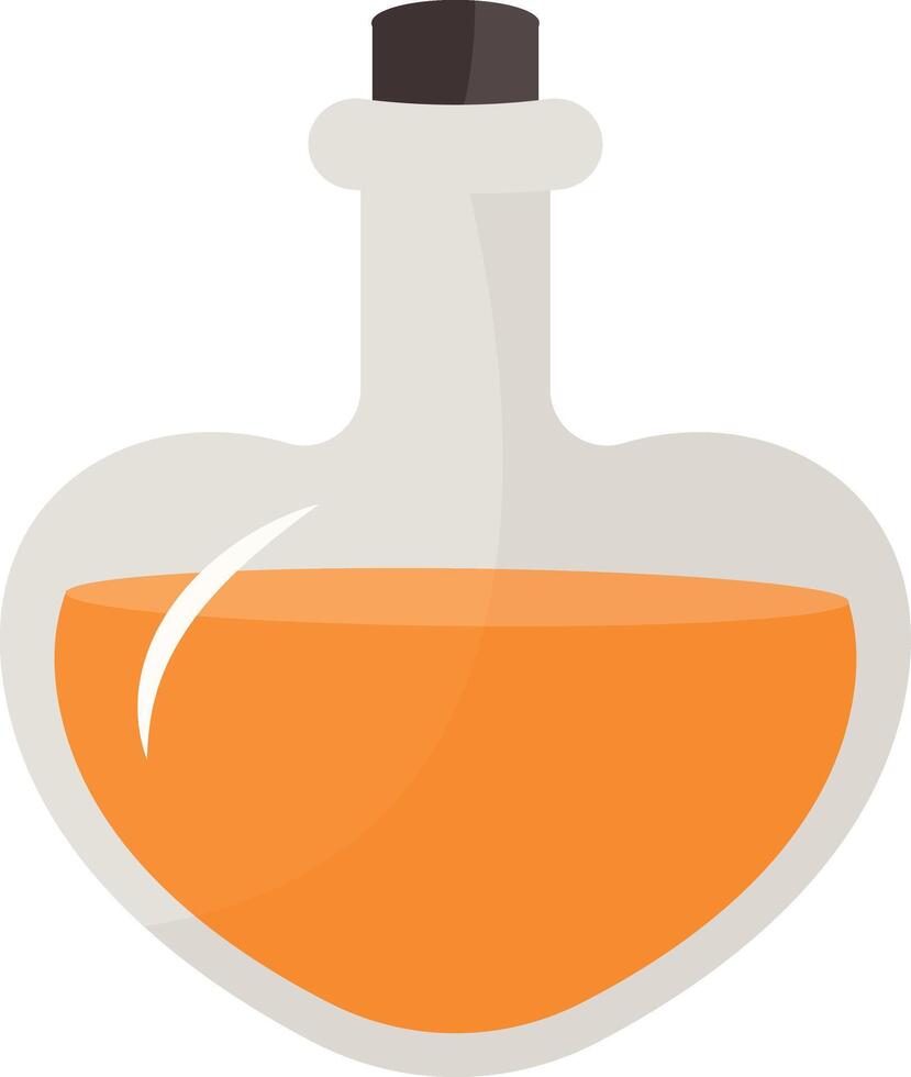 Magic Potion Bottle Illustration in Flat Design. Isolated on White Background vector