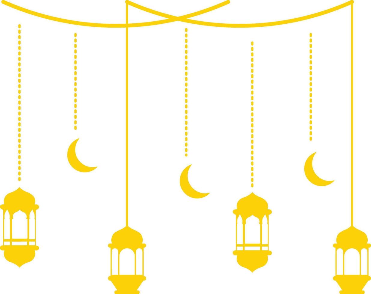 Ramadan Kareem Mubarak Arabian Lantern Decoration. Isolated on White Background. Illustration Design vector