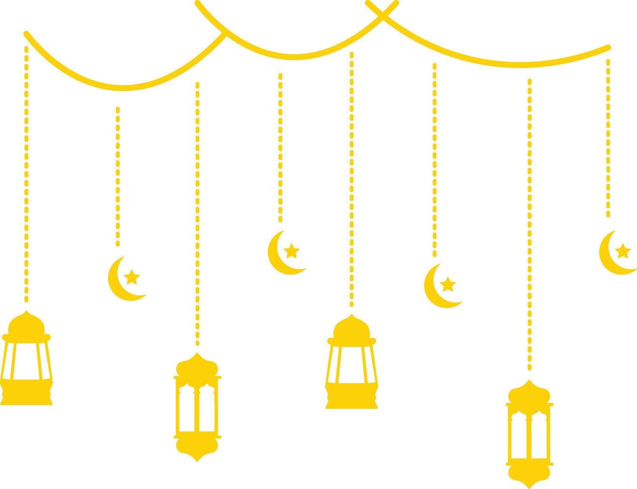 Ramadan Kareem Mubarak Arabian Lantern Decoration. Isolated on White Background. Illustration Design vector