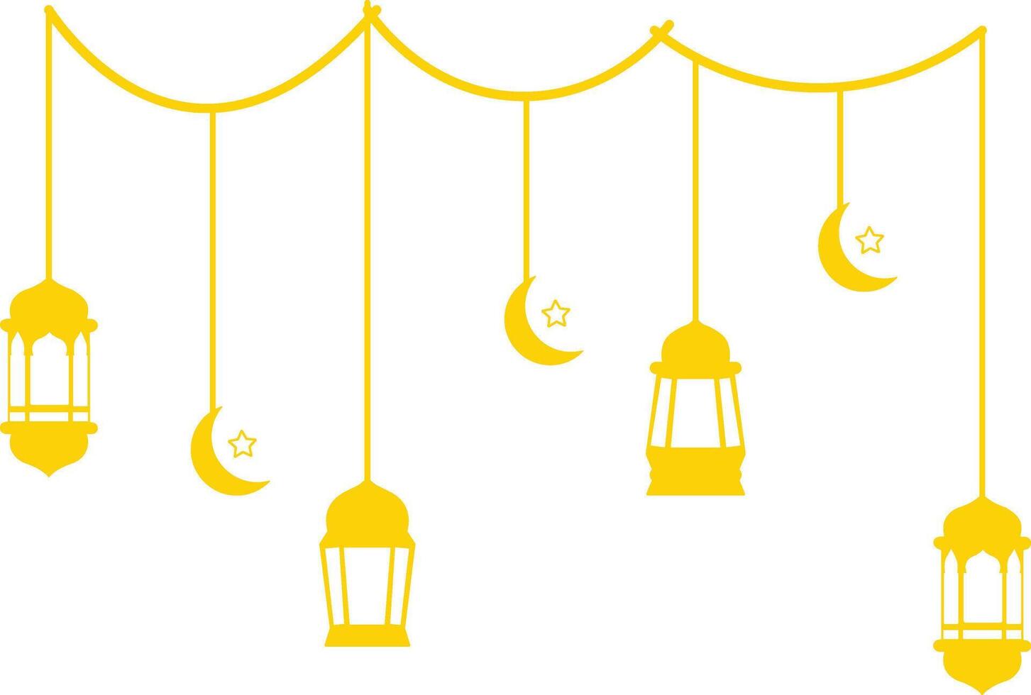 Ramadan Kareem Mubarak Arabian Lantern Decoration. Isolated on White Background. Illustration Design vector