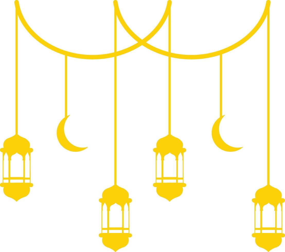 Ramadan Kareem Mubarak Arabian Lantern Decoration. Isolated on White Background. Illustration Design vector