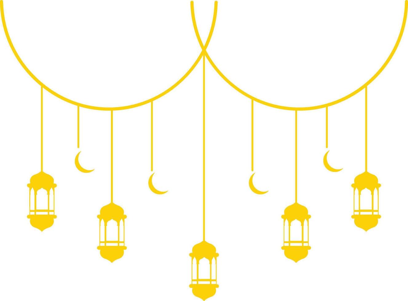 Ramadan Kareem Mubarak Arabian Lantern Decoration. Isolated on White Background. Illustration Design vector