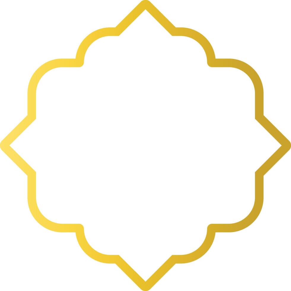 Gold Islamic Border with Oriental Design Style. Isolated on White Background vector