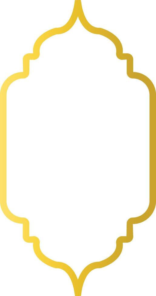 Gold Islamic Border with Oriental Design Style. Isolated on White Background vector