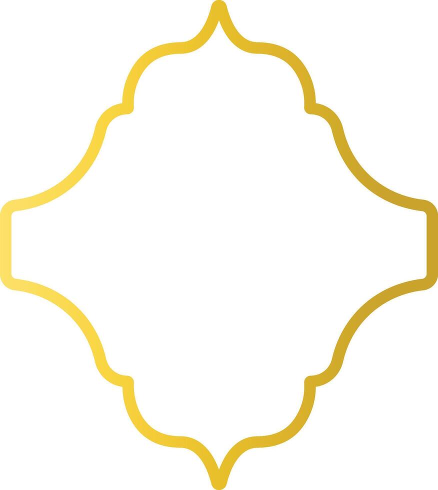 Gold Islamic Border with Oriental Design Style. Isolated on White Background vector