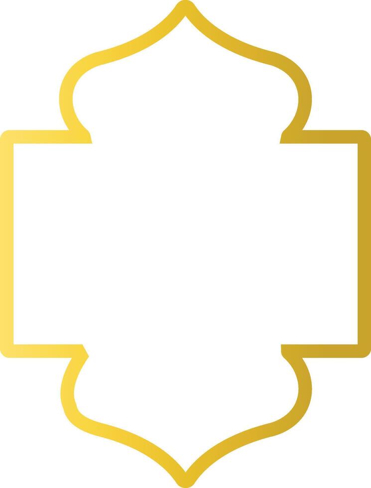Gold Islamic Border with Oriental Design Style. Isolated on White Background vector