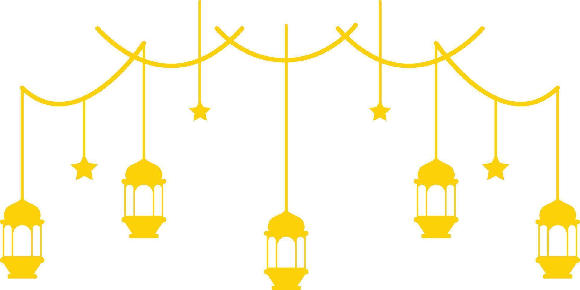 Ramadan Kareem Mubarak Arabian Lantern Decoration. Isolated on White Background. Illustration Design vector
