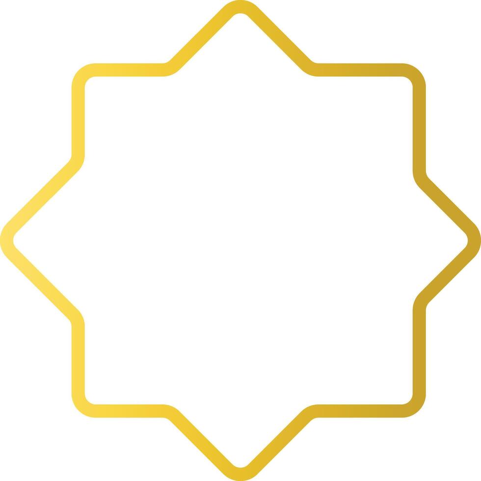 Gold Islamic Border with Oriental Design Style. Isolated on White Background vector