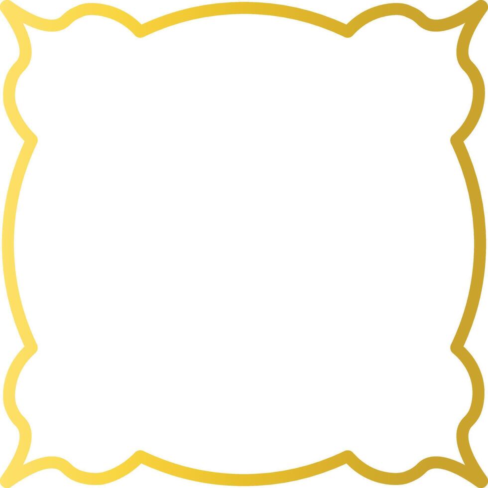 Gold Islamic Border with Oriental Design Style. Isolated on White Background vector