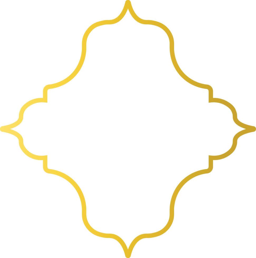 Gold Islamic Border with Oriental Design Style. Isolated on White Background vector
