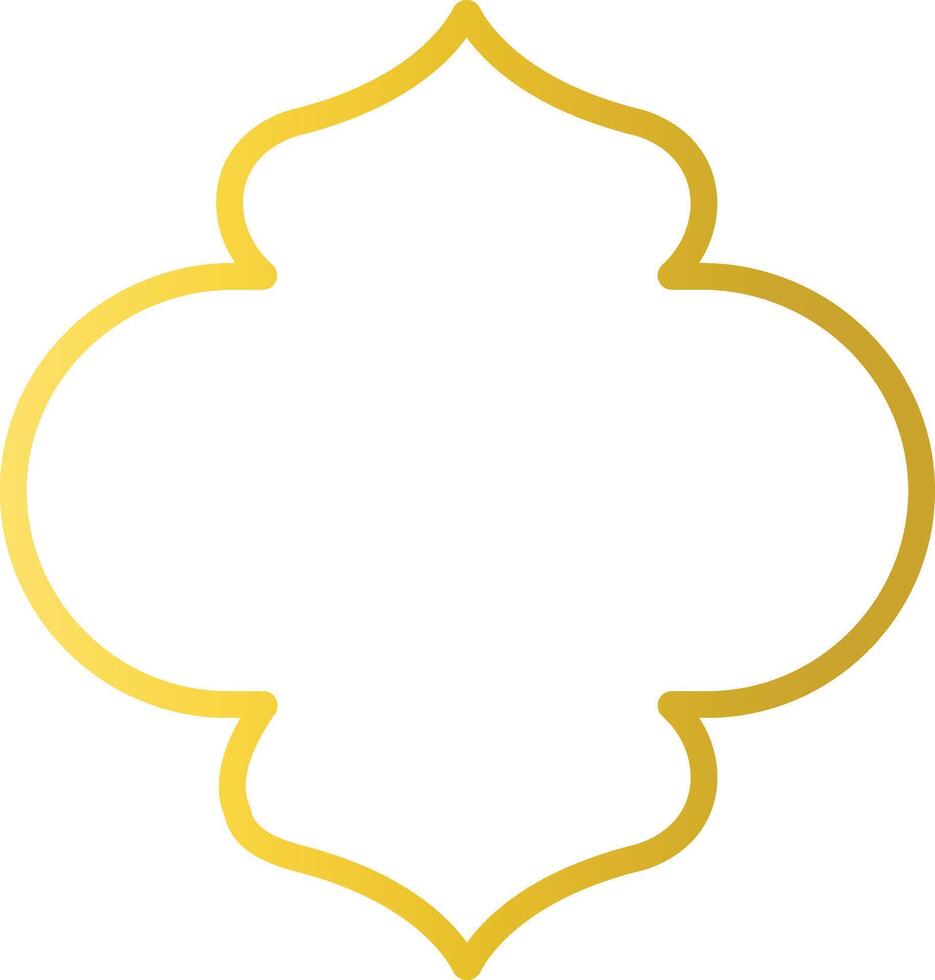 Gold Islamic Border with Oriental Design Style. Isolated on White Background vector