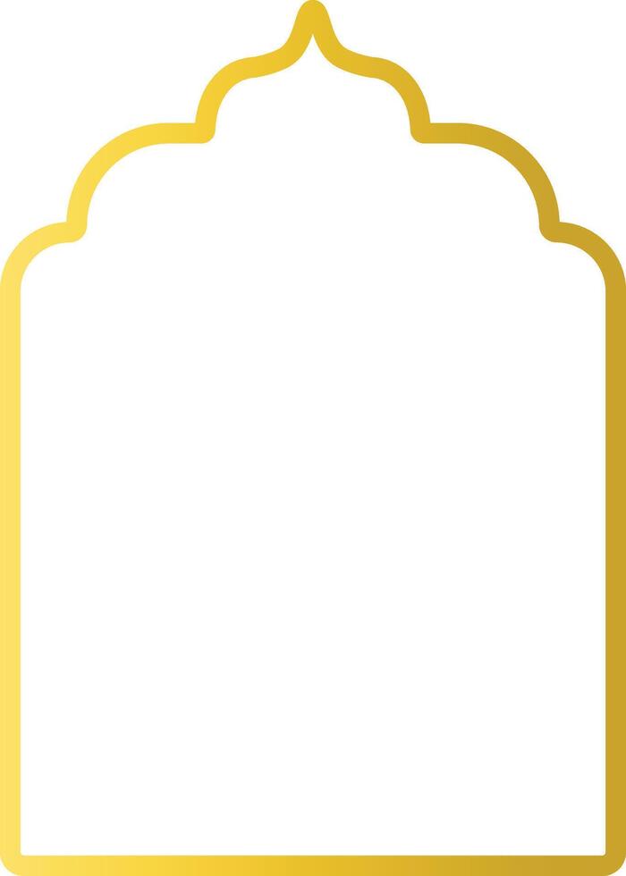 Gold Islamic Border with Oriental Design Style. Isolated on White Background vector