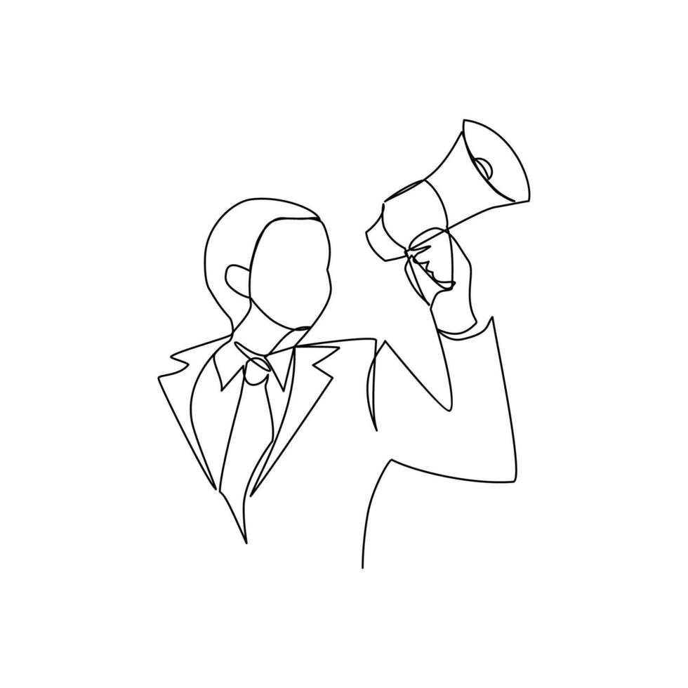 Speaker drawn in line art style vector