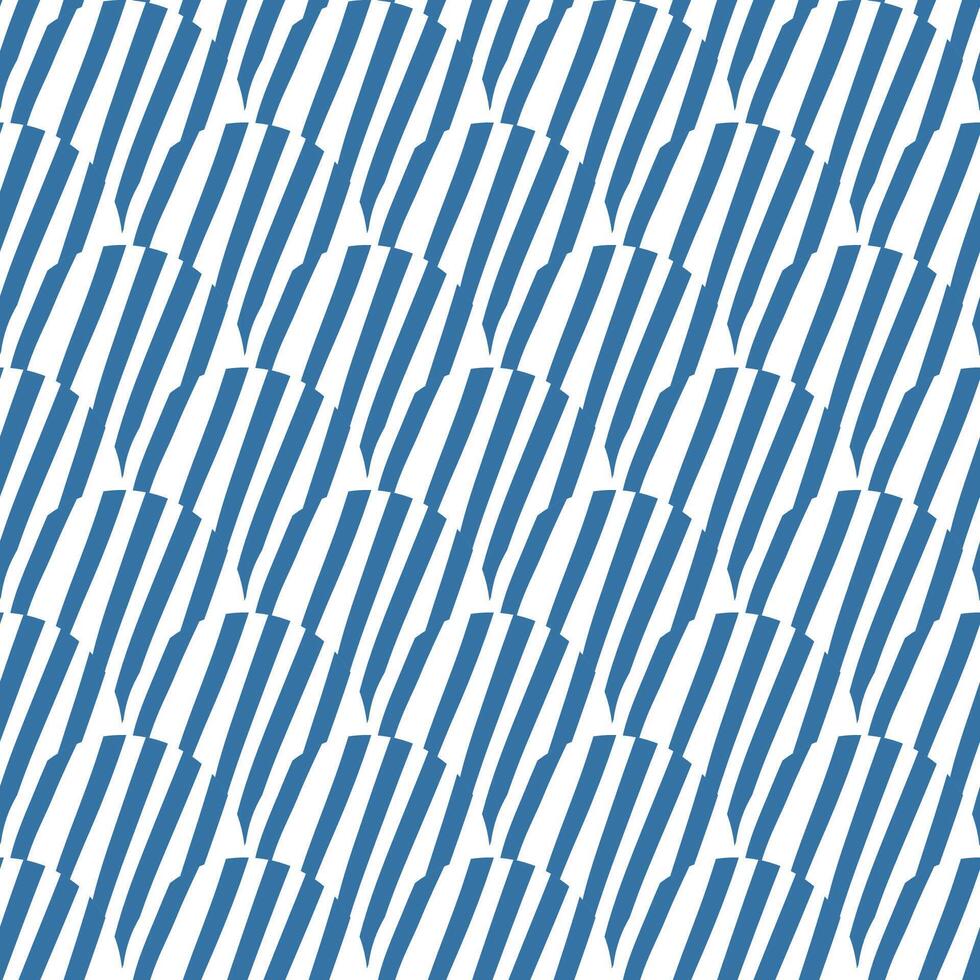 Striped scallop seamless pattern. Blue and white ornament arch repeat background. Marine retro endless design. hand drawn illustration. vector