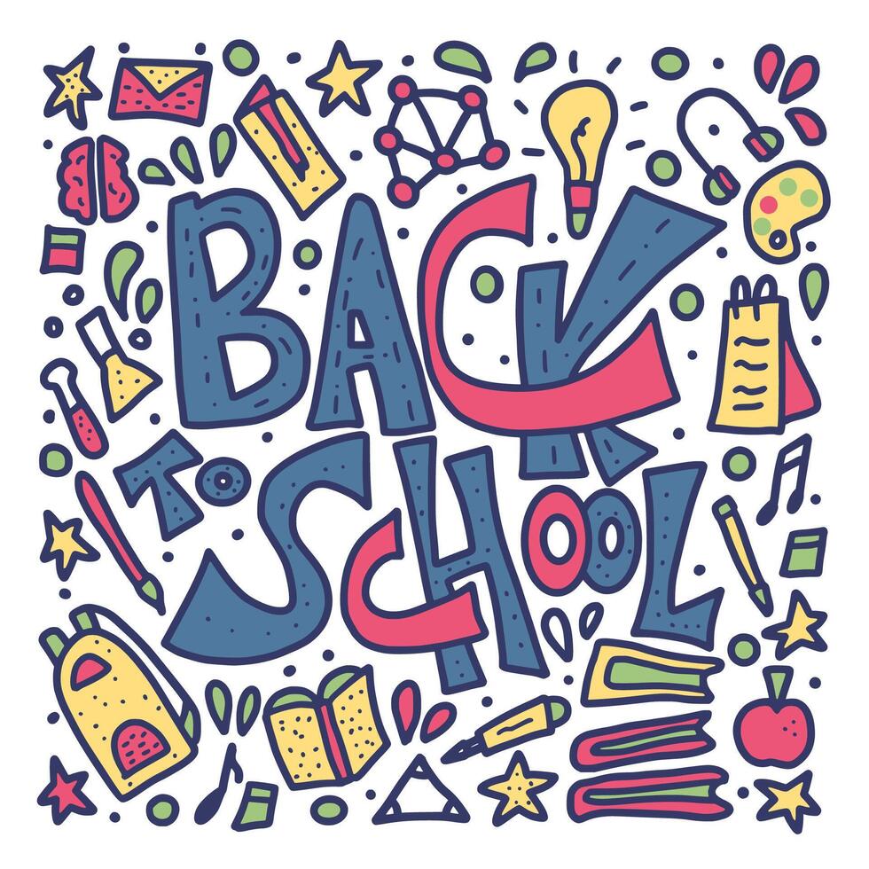 Back to school poster. Template for sale cards and promotion. illustration. vector