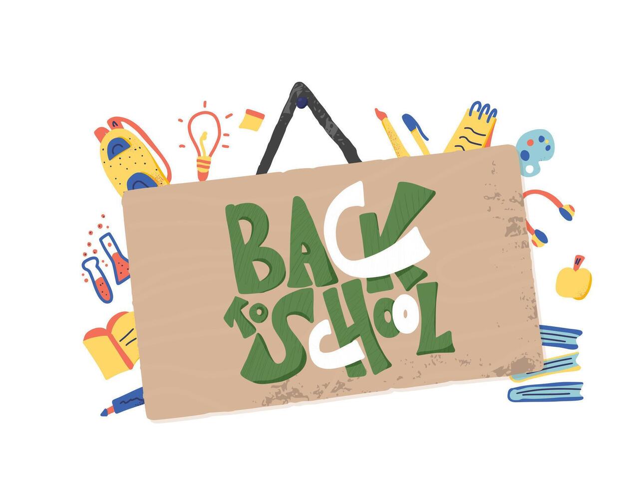 Back to school text for banner. illustration. vector