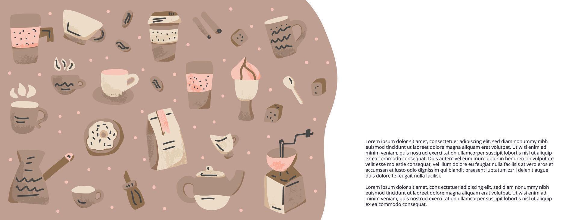 Banner template of coffee theme. set. vector