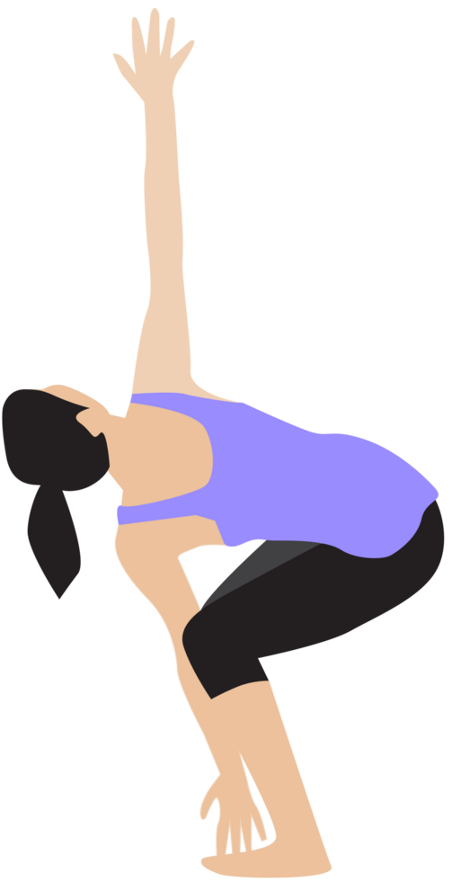 Woman doing a yoga pose png