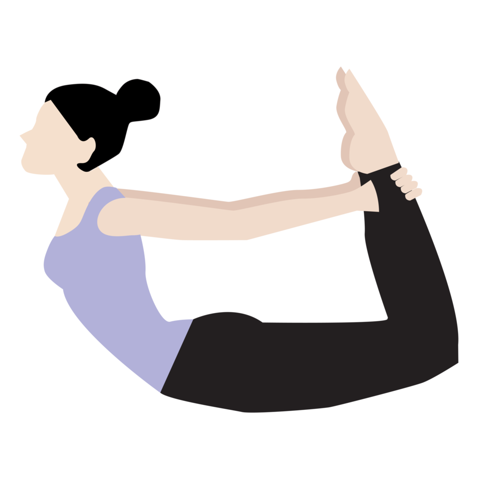 Woman doing a back stretch png