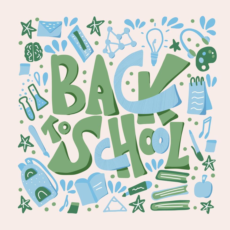 Back to school text for banner. illustration. vector
