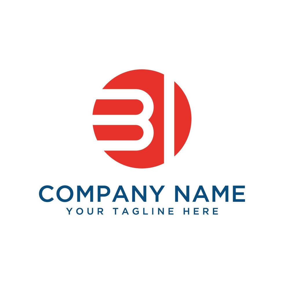 Letter BI Round Logo Design vector