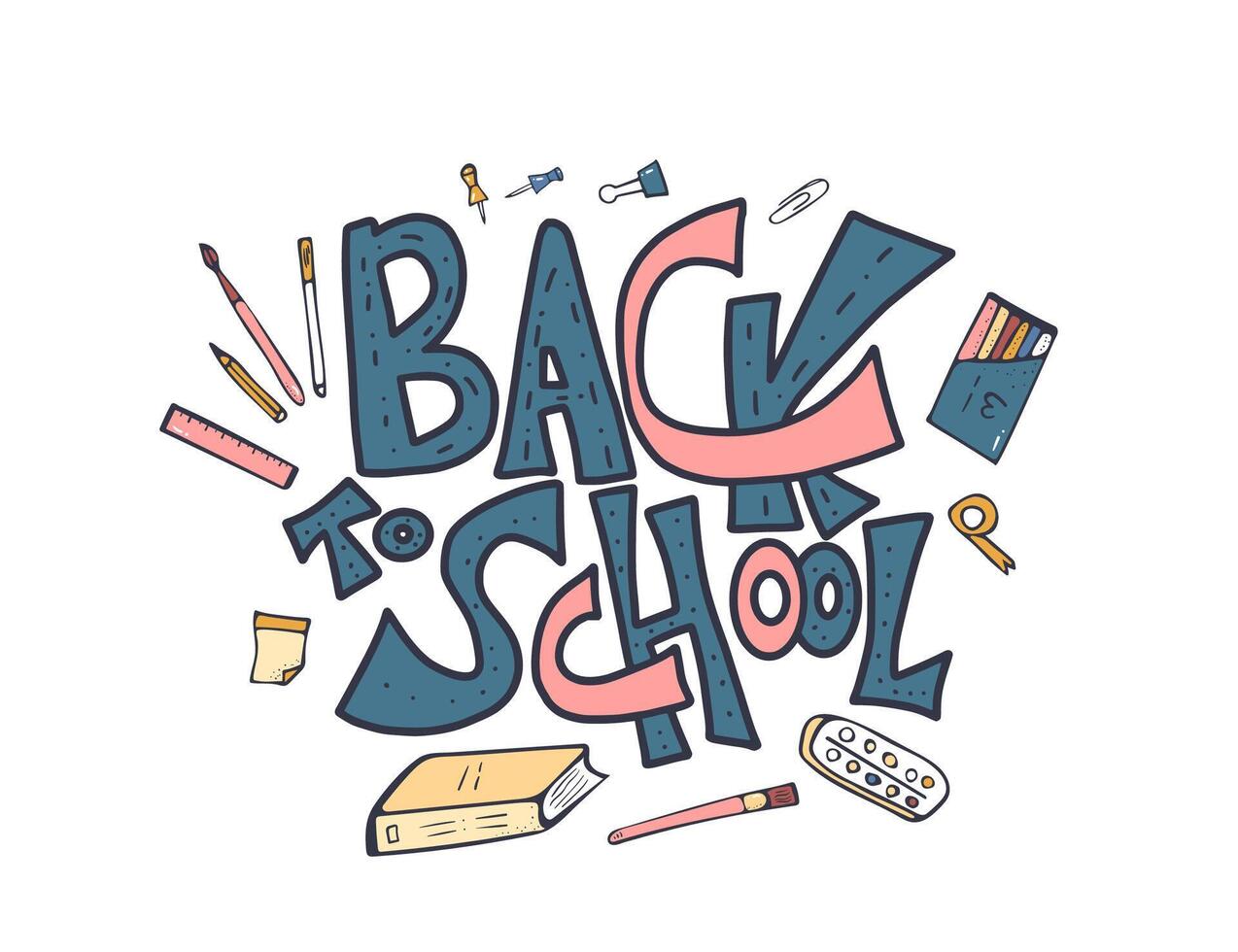 Back to school text for banner. illustration. vector