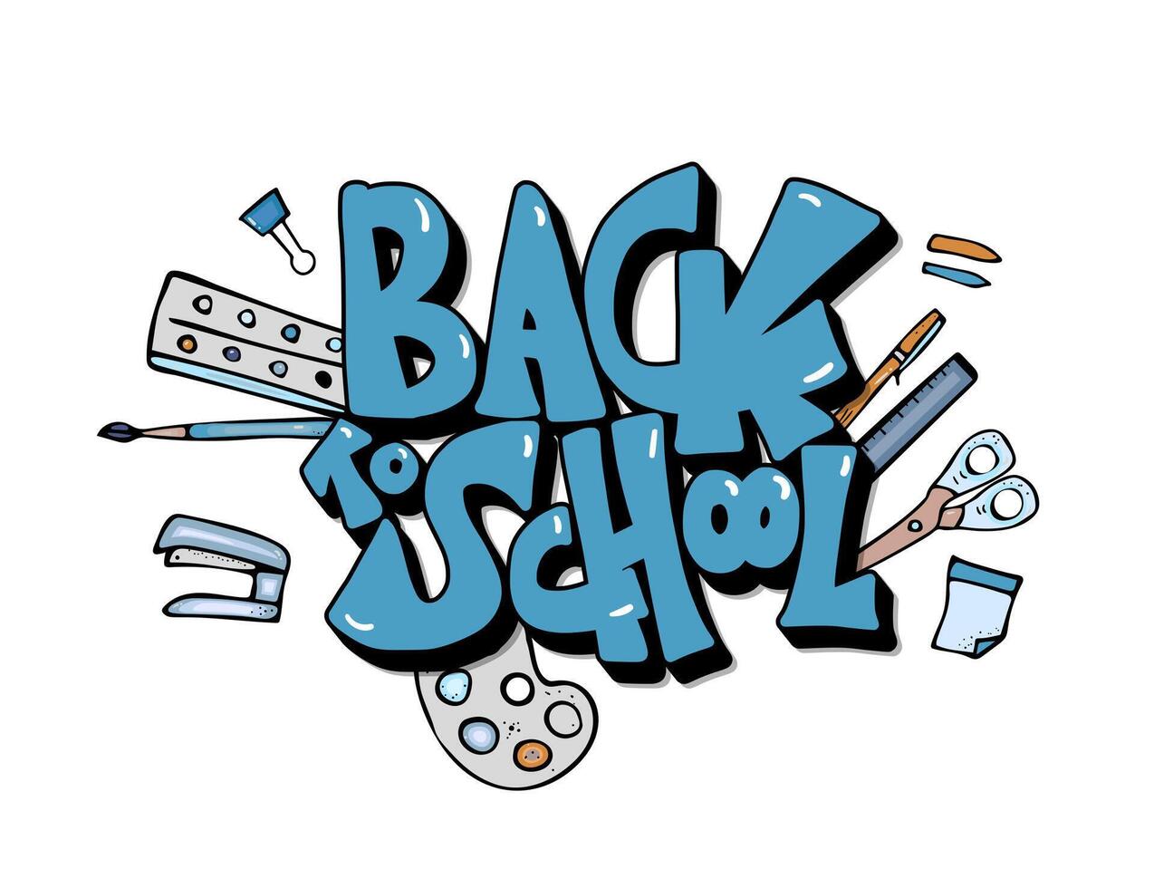 Back to school text for banner. illustration. vector