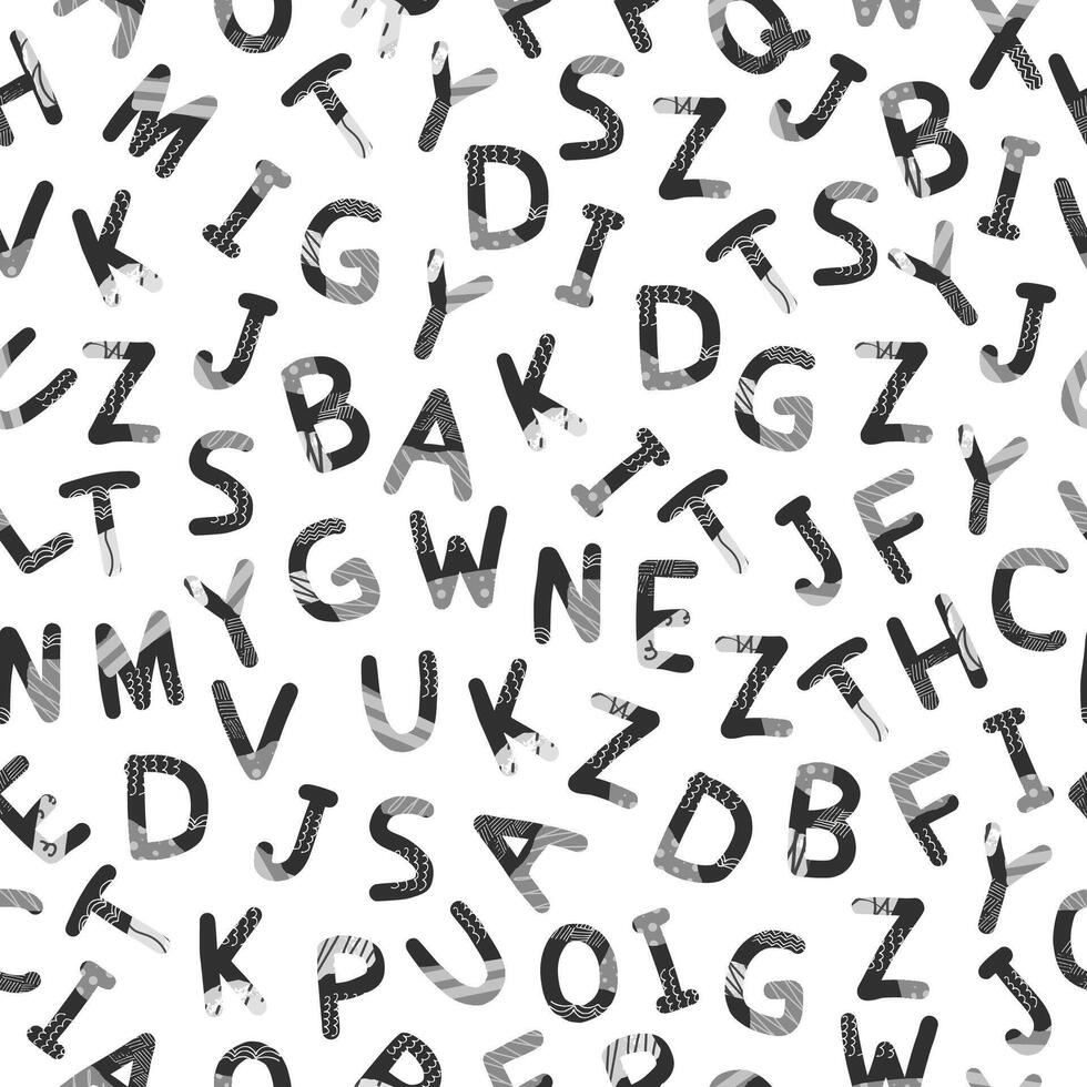 seamless pattern with letters. Simple cover vector