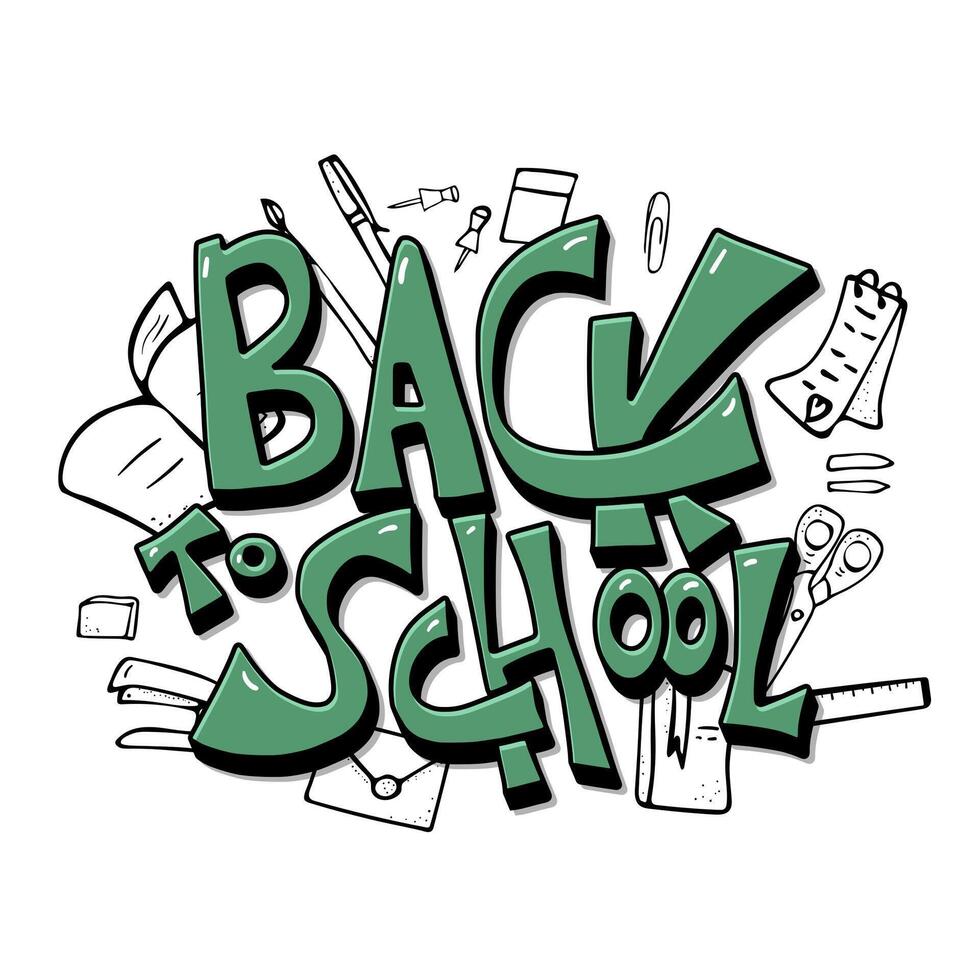 Back to school text for banner. illustration. vector
