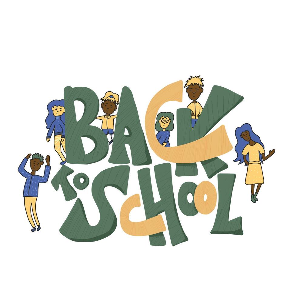 Back to school text for banner. illustration. vector