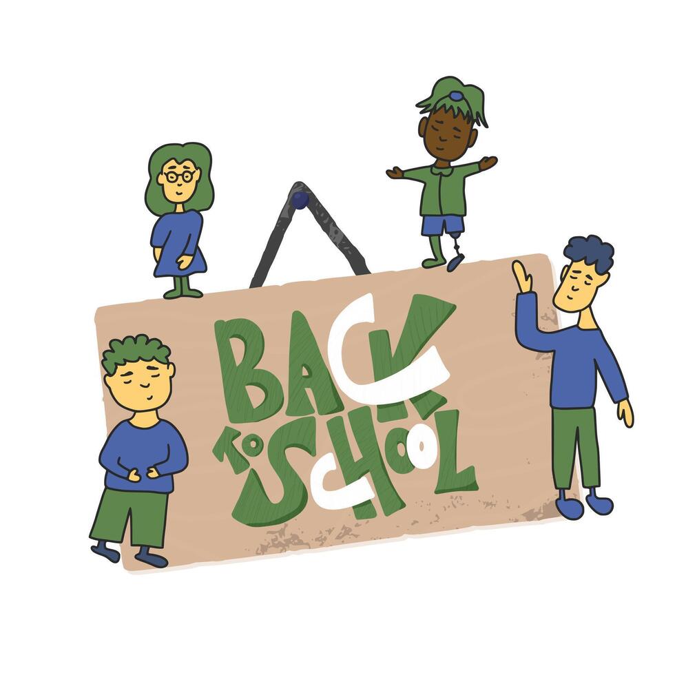 Back to school text for banner. illustration. vector