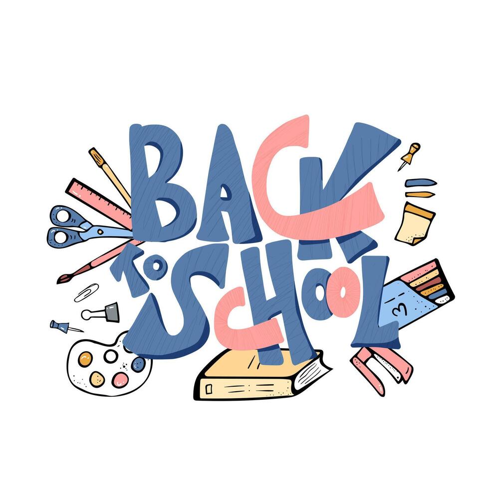Back to school text for banner. illustration. vector