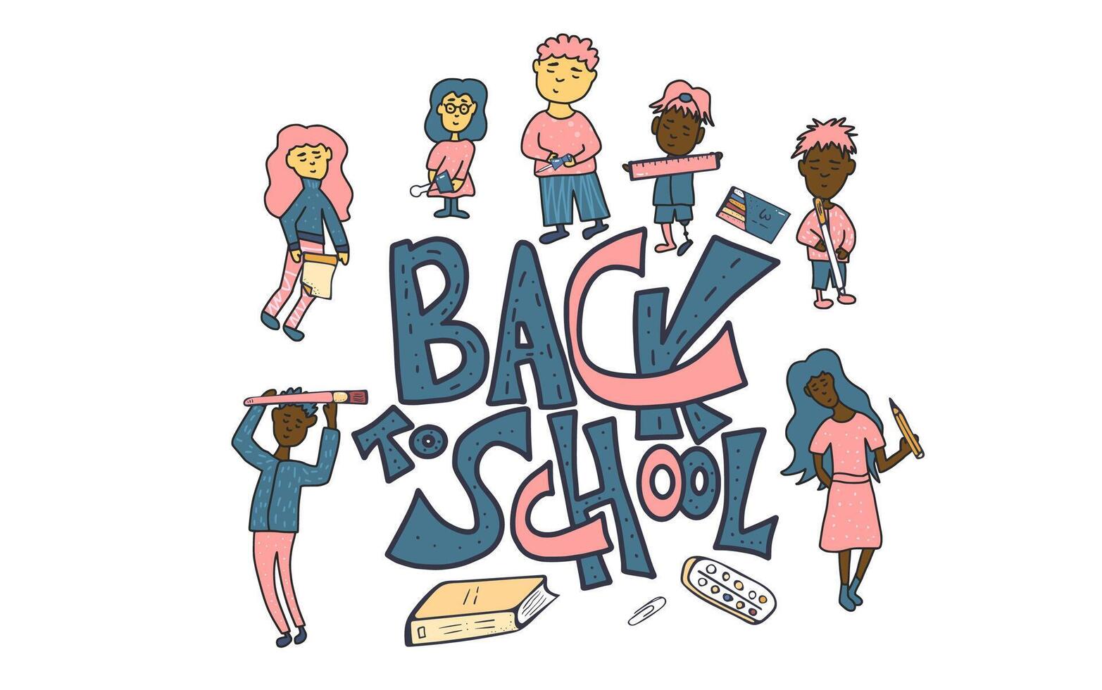 Back to school text for banner. illustration. vector