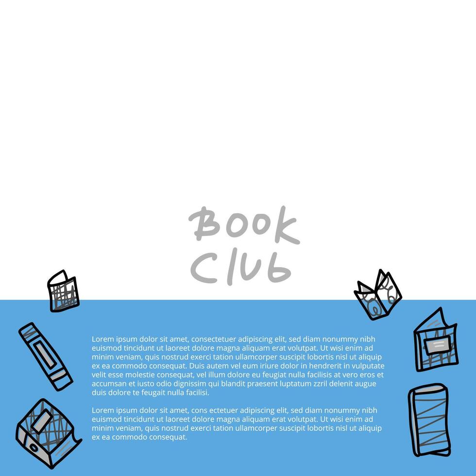 Book concept. illustration in doodle style. vector
