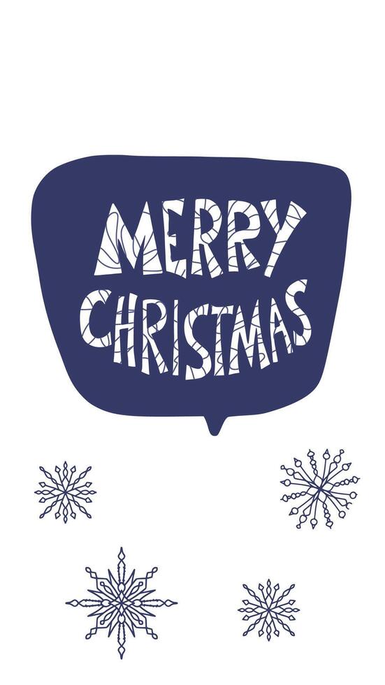Merry Christmas. Story post with hand drawn text. vector