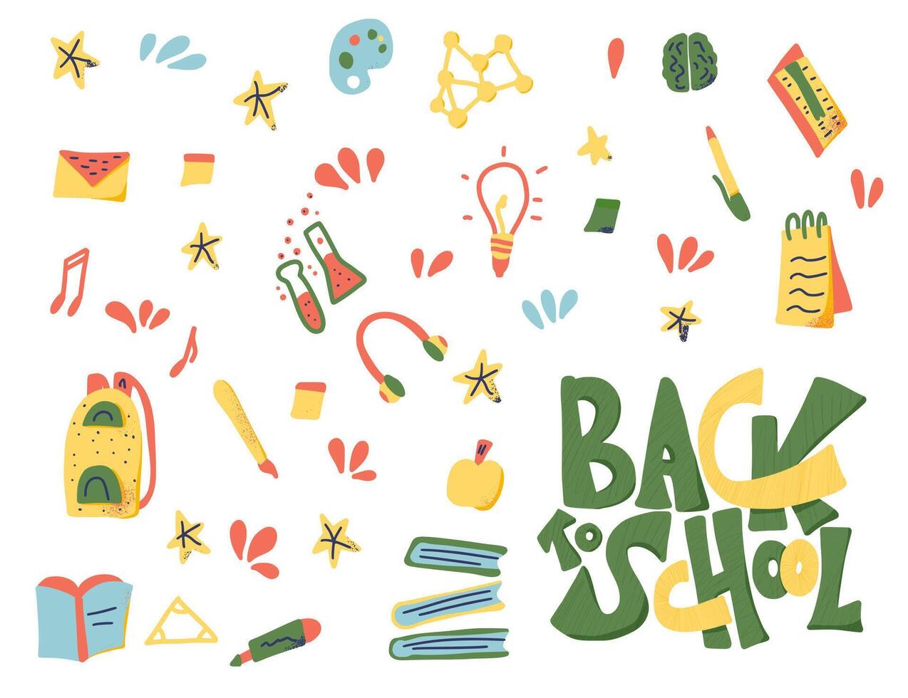 Back to school text for banner. illustration. vector
