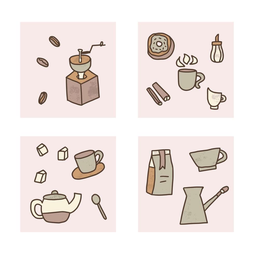 Coffee set objects. design elements. vector
