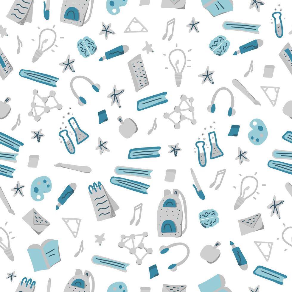 Back to school seamless pattern. illustration. vector
