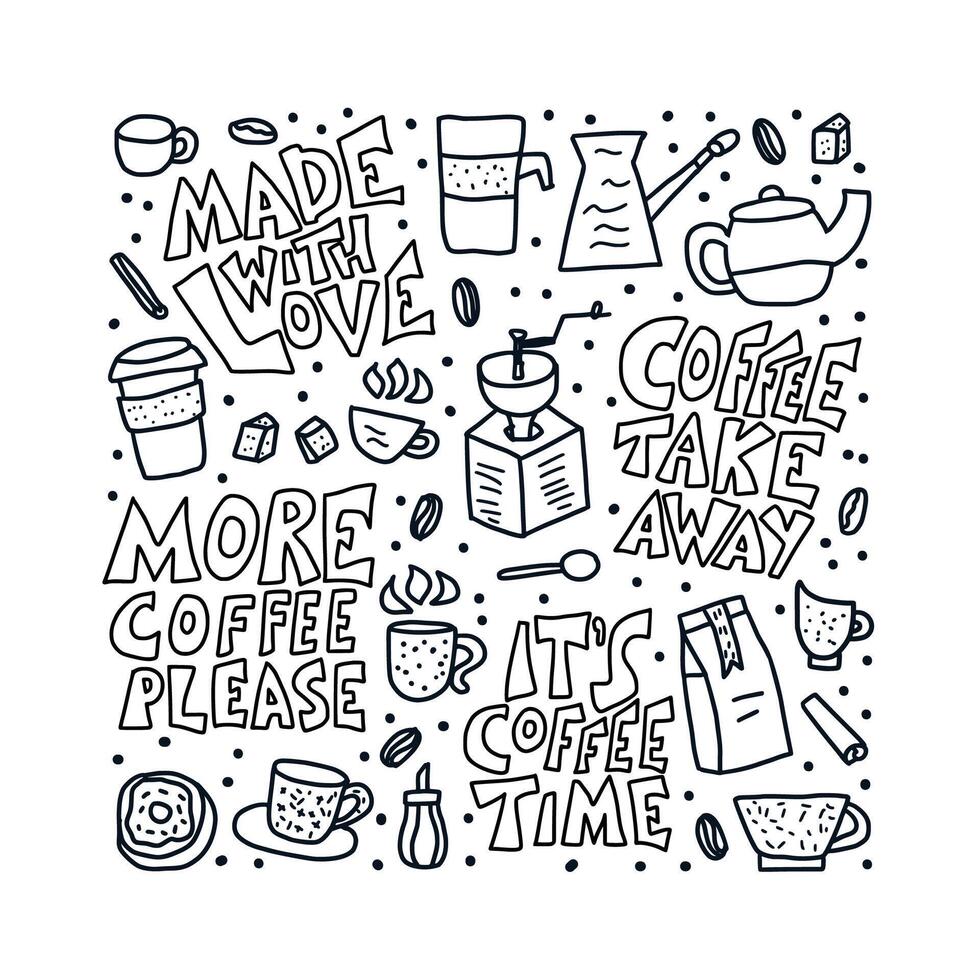 Coffee mugs with quotes. illustration. vector