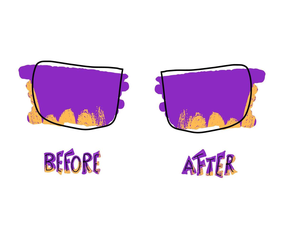 Before and after template. illustration. vector