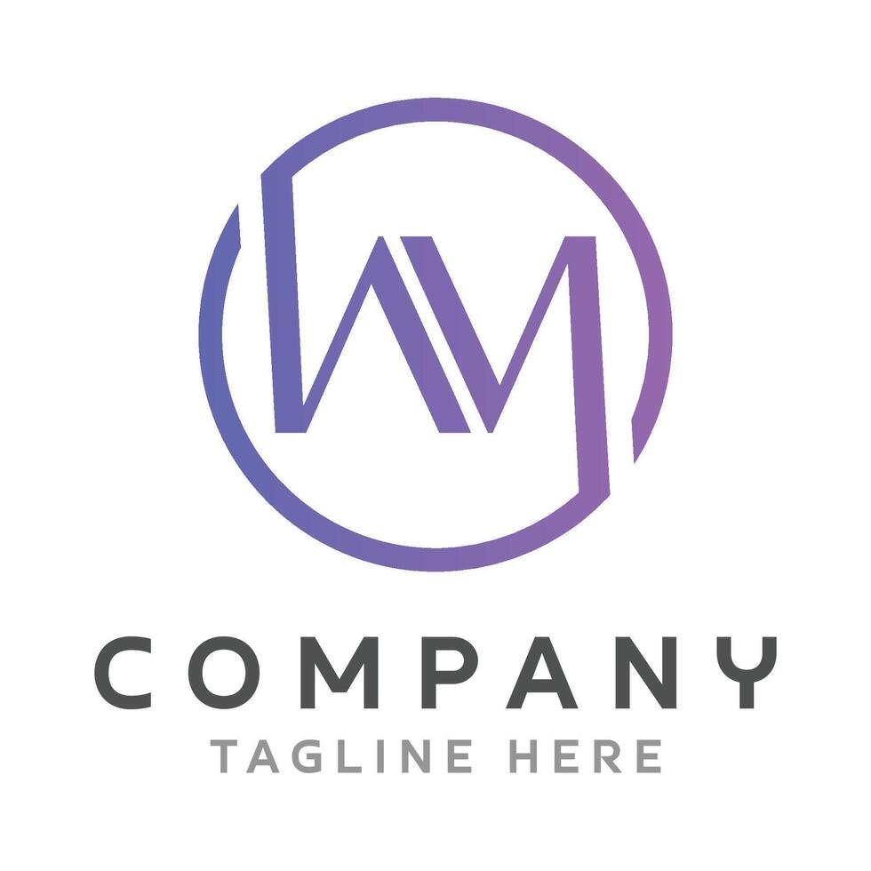 Letter WM Logo Design vector
