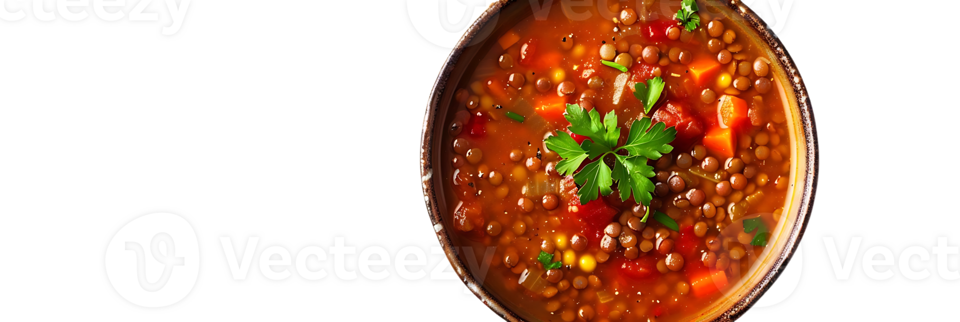 Lentil Soup with Carrots, Tomatoes, and Parsley - Photo png