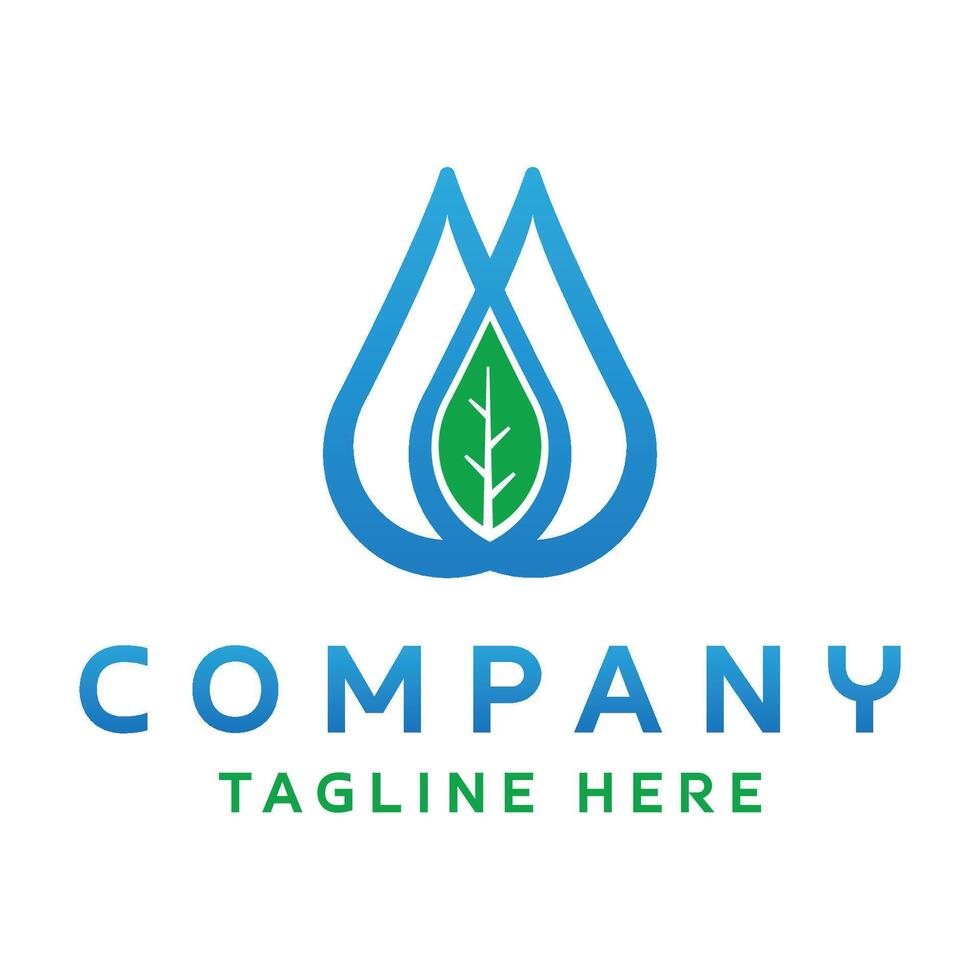 letra agua logo diseño vector
