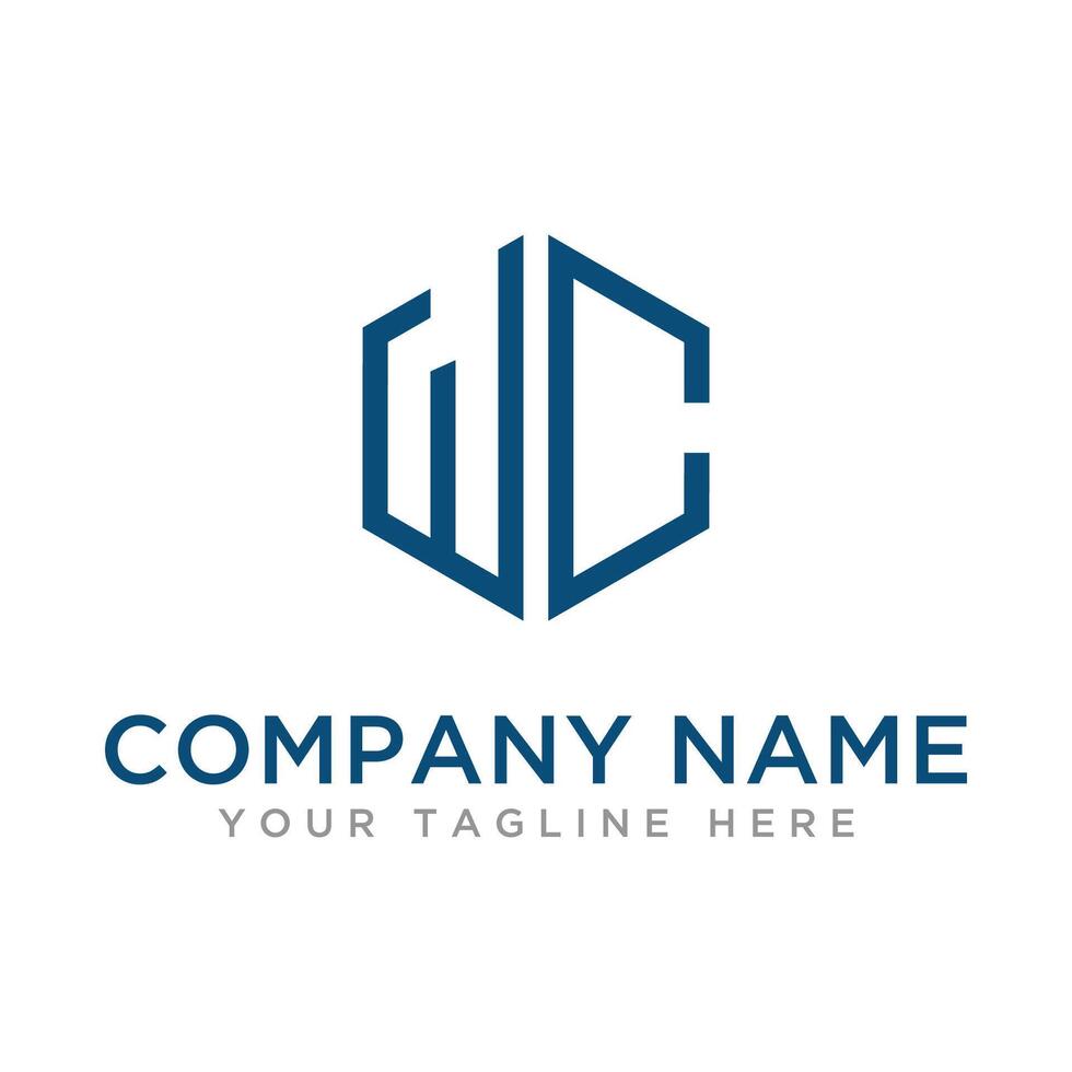 Letter WC Logo Design vector