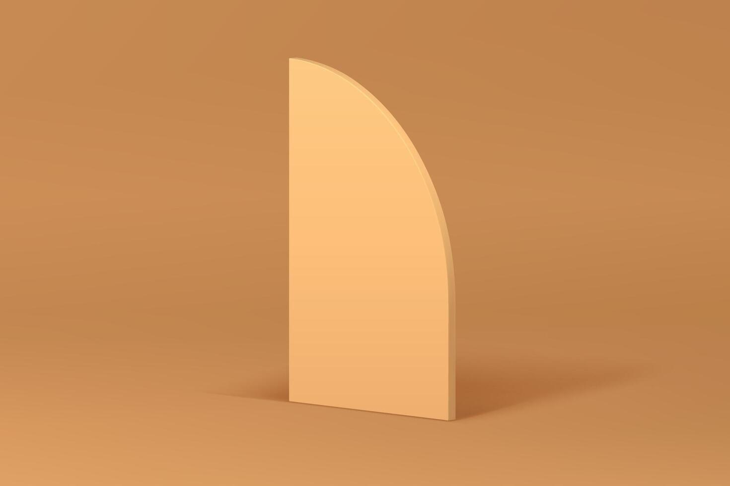 Beige 3d curved wall geometric modern decorative element neutral studio background realistic vector