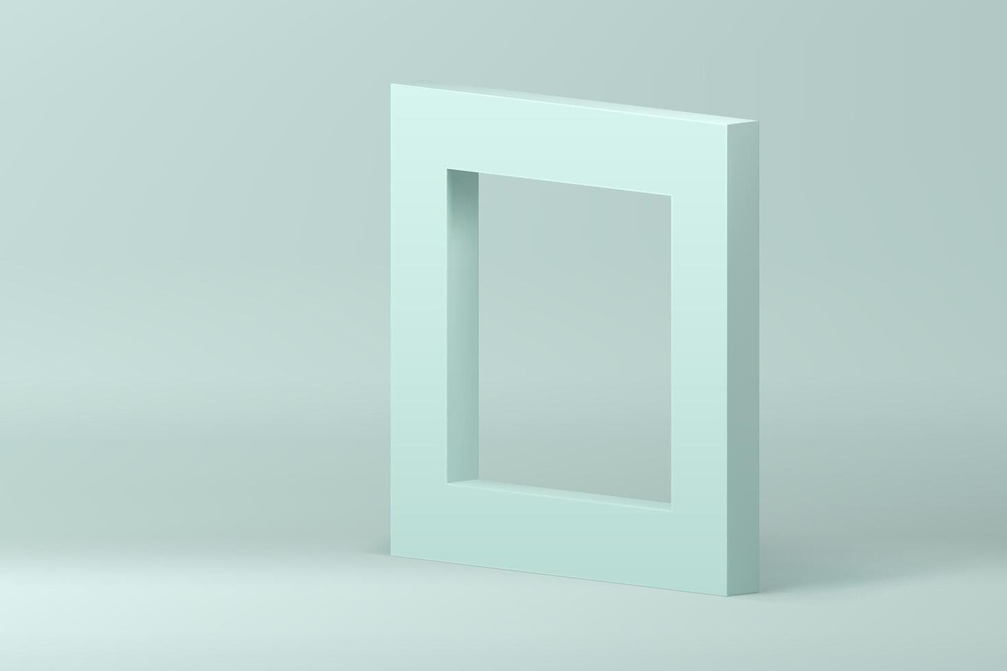 Light green 3d squared frame vertical wall background for commercial presentation vector