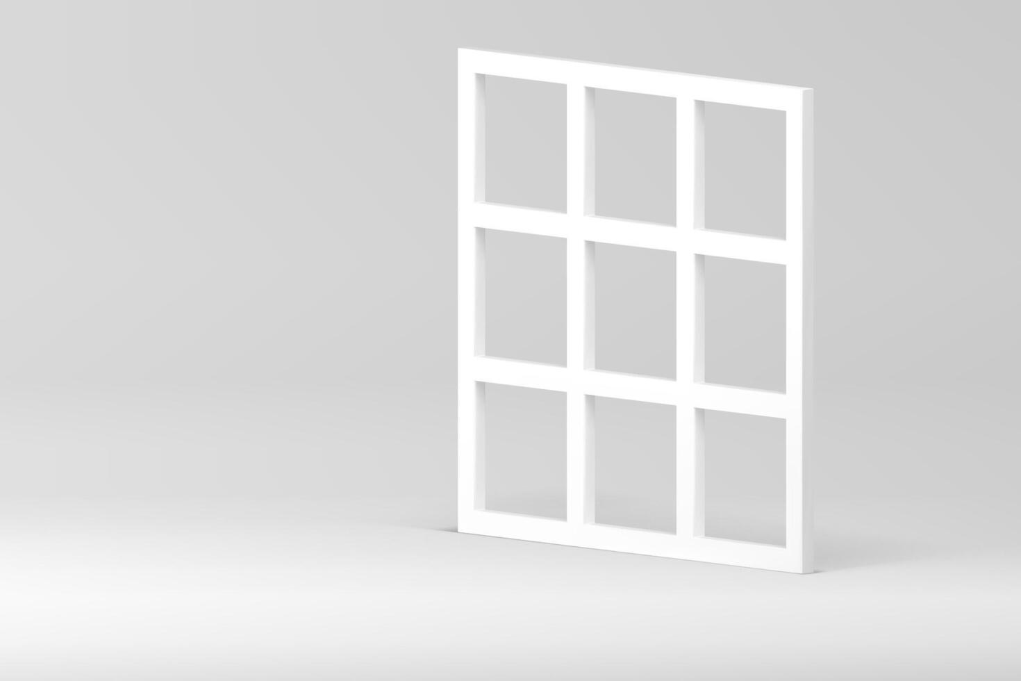 White 3d cell grid wall background display mock up for cosmetic product show presentation vector