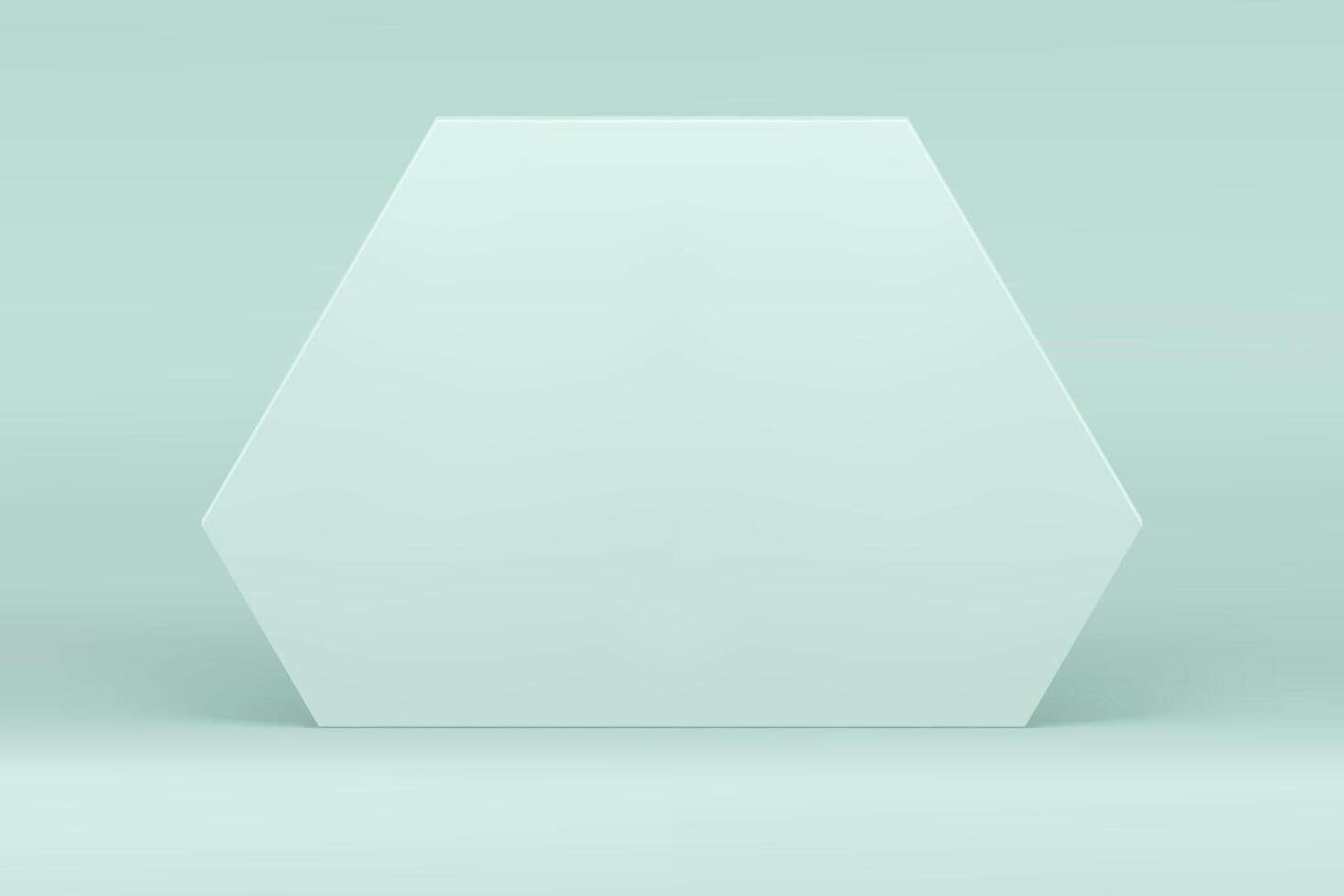 Light green 3d hexagonal wall geometric stand mock up for cosmetic product show presentation vector