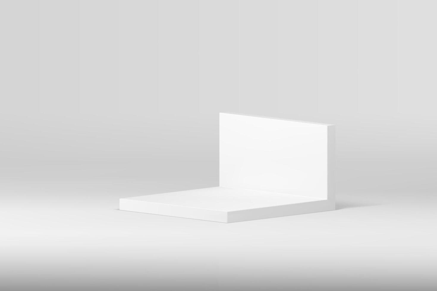 White neutral 3d podium pedestal mock up for cosmetic product show presentation realistic vector